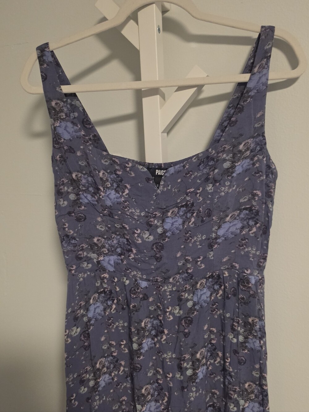 PAIGE Michelada Floral Print Tiered Midi Dress Sz Small Romance Cottagecore - Picture 13 of 14